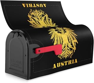 Austria Golden Emblem Waterproof Magnetic Mailbox Cover Mailbox Wrap Decorative for Outdoor Garden Home 25.5x21 in