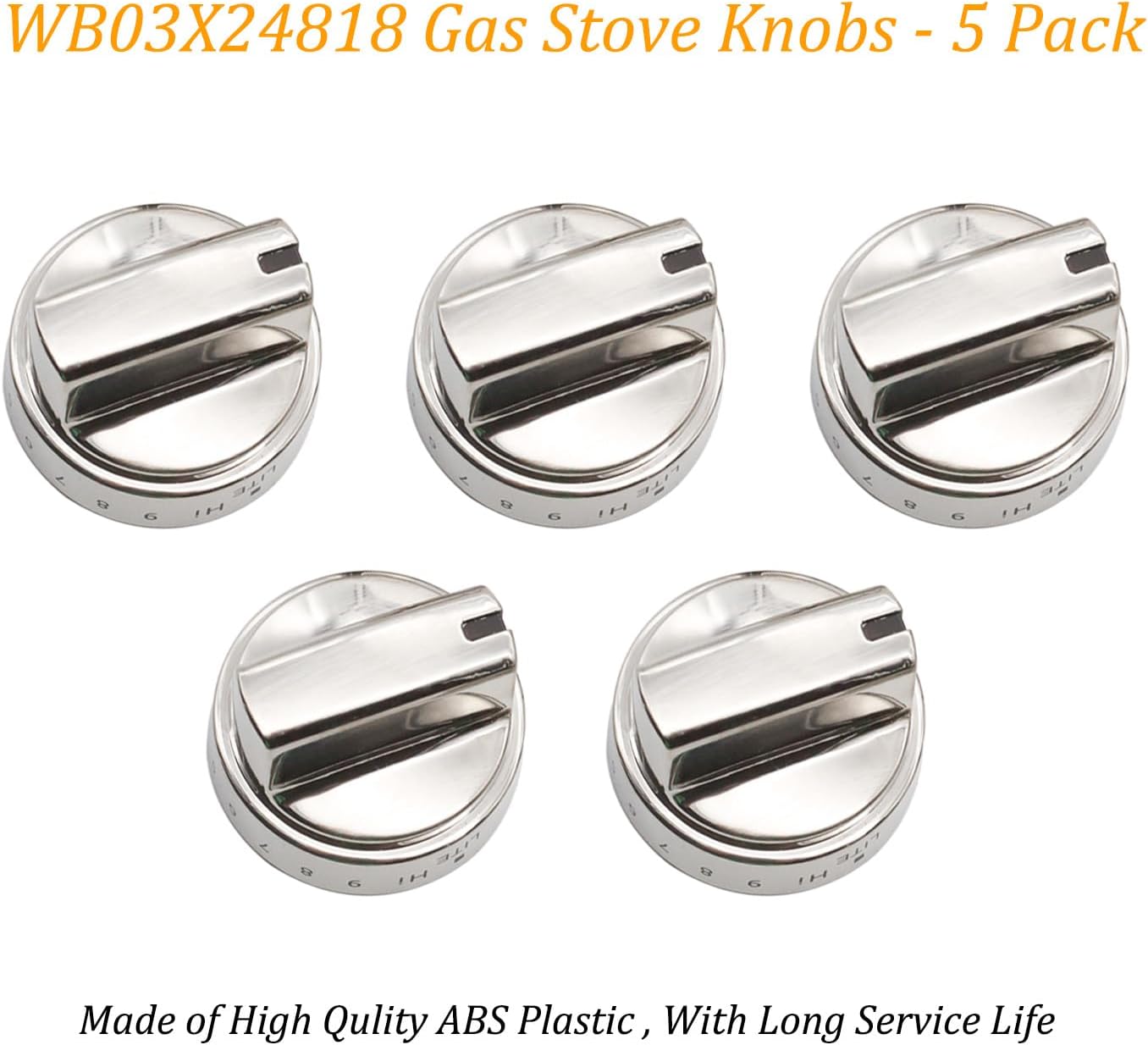 Gas Stove Knob WB03X24818 Compatible with GE Gas Stove Replaces PS11729081, AP5989029, 5 Pack