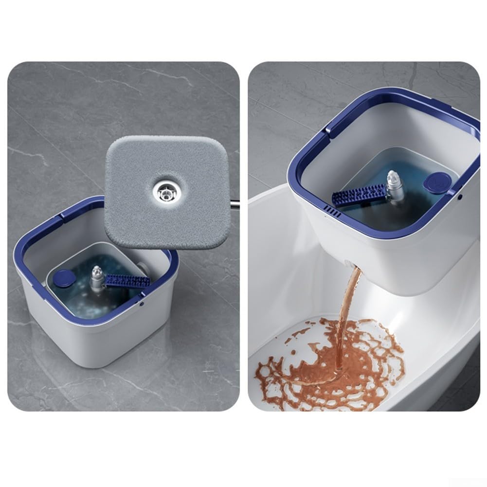 Set di mocio pieghevole per cucina e bagno, con secchio per la pulizia dei pavimenti domestici, con separazione dello sporco unica e design compatto pieghevole