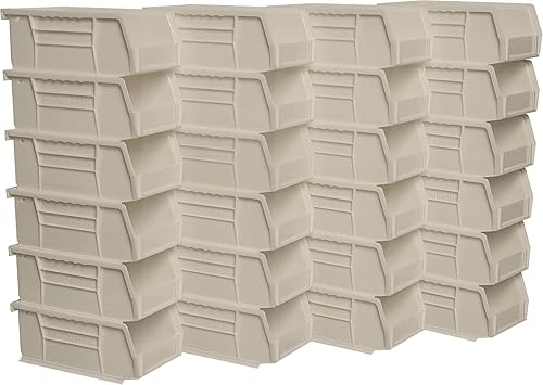 Vista 14 de Paquete de 24 contenedores colgantes de plástico 30220 de Akro-Mils, apilables, 7 x 4 x 3 pulgadas, color negro