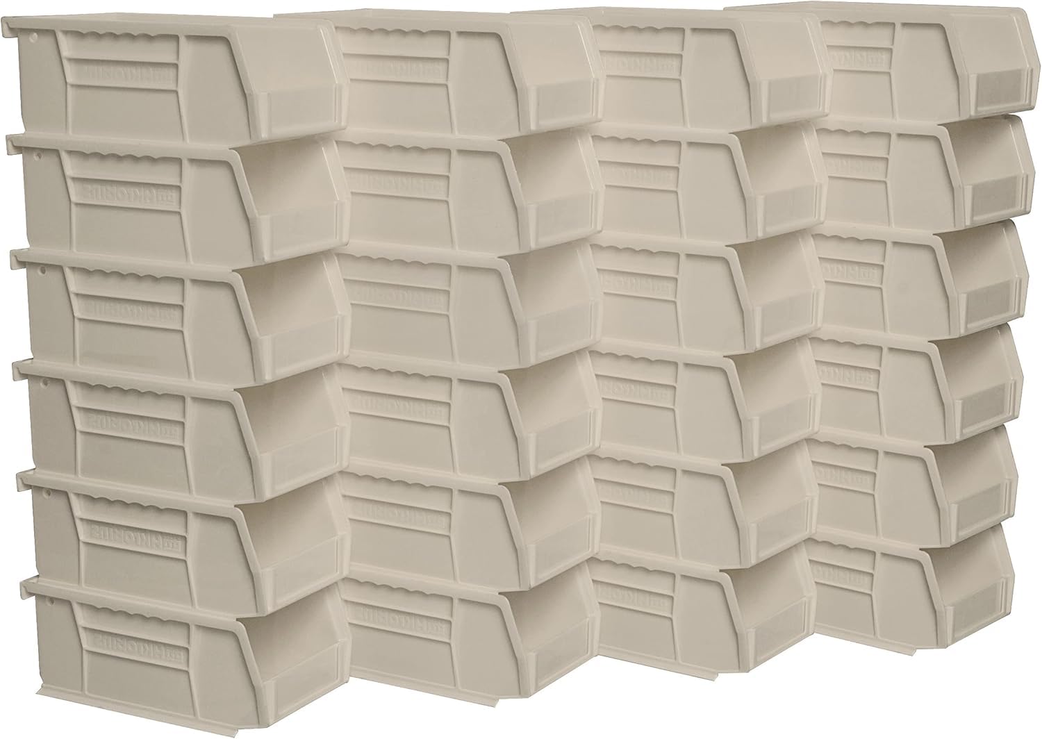 Akro-Mils 30220 Plastic Storage Stacking Hanging Akro Bin, 7-Inch by 4-Inch by 3-Inch, Stone, Case of 24