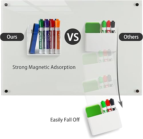 Miniatura 2 de Soporte magnético de cristal para bolígrafo - Soporte magnético de borrado en seco para refrigerador, pizarra, oficina, hogar, 1 paquete