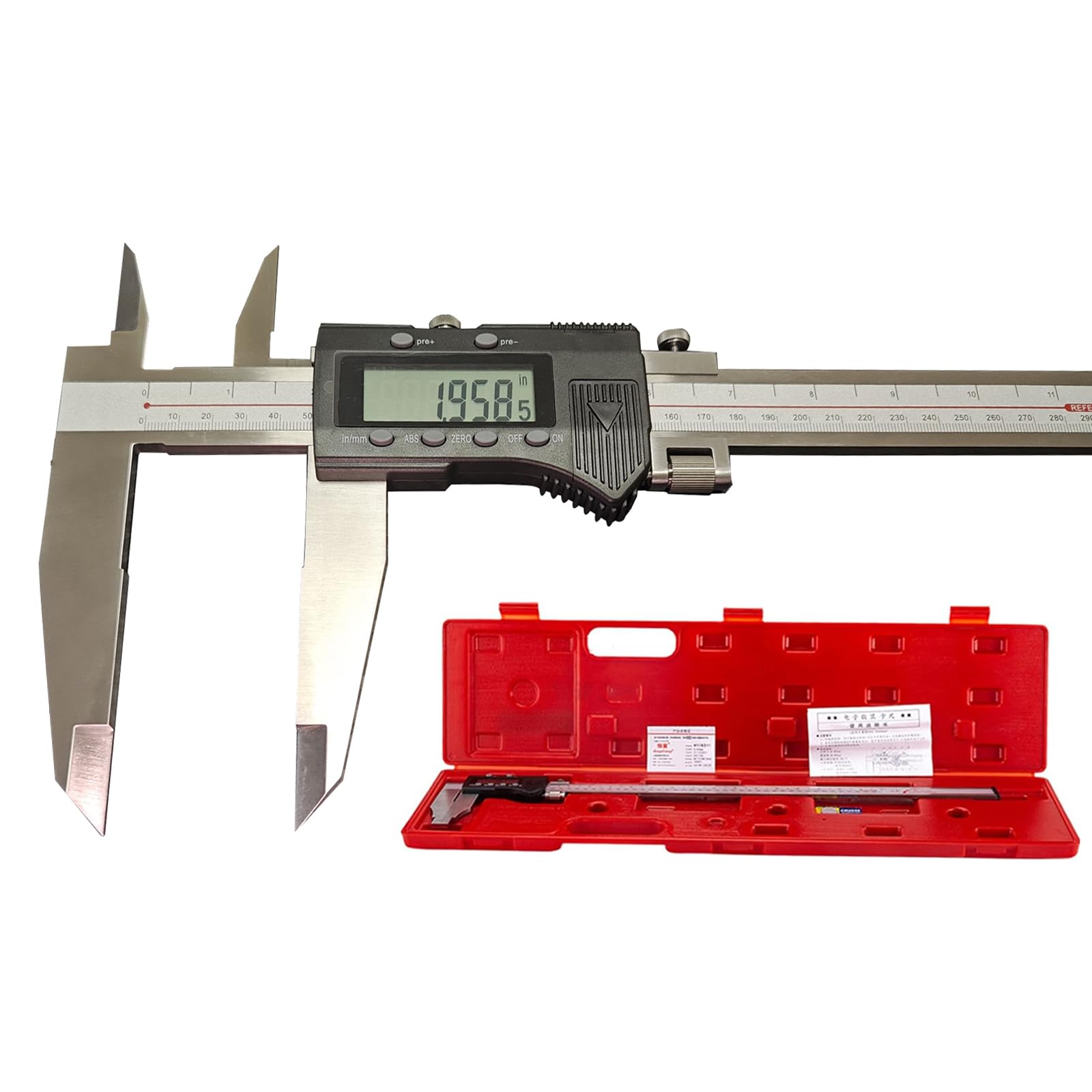 Heavy Duty Digital Caliper 0-40"/1000mm, Large Range Stainless Steel Electronic Measuring Tool, High Precision for Inside and Outside Measurements,