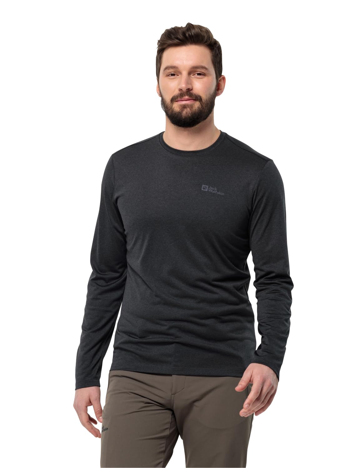 Jack Wolfskin Sky Thermal L/S M, Men’s Hiking Shirt, Black,