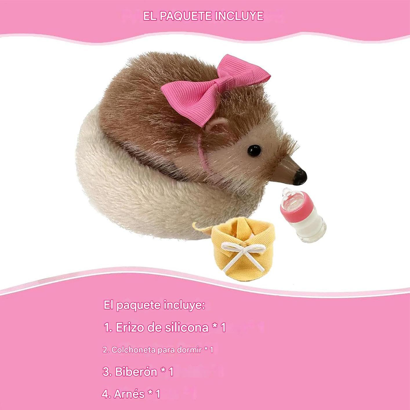 Erizo Pequeño Juguete de Erizo de 13 cm | Modelo Animal Con Almohadilla Para Dormir, Muñeca De Silicona Para Decoración Del Hogar Y Juego Infantil