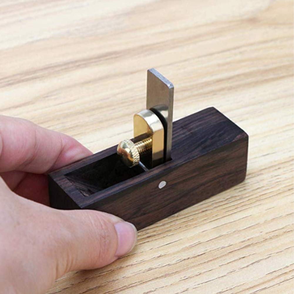 Cepilladora de madera, mini cepillo de madera, cepillo de mano de ébano de 3 pulgadas, hoja de acero de alta velocidad, 90 grados, herramientas manuales for alisar madera de carpintero