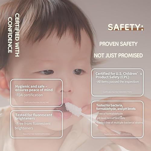 Miniatura 3 de Limpiador oral para bebés, 30 unidades de 0.91 x 0.51 pulgadas para cabezal limpiador bucal, limpiador bucal desechable para bebés de 0 a 36 meses,