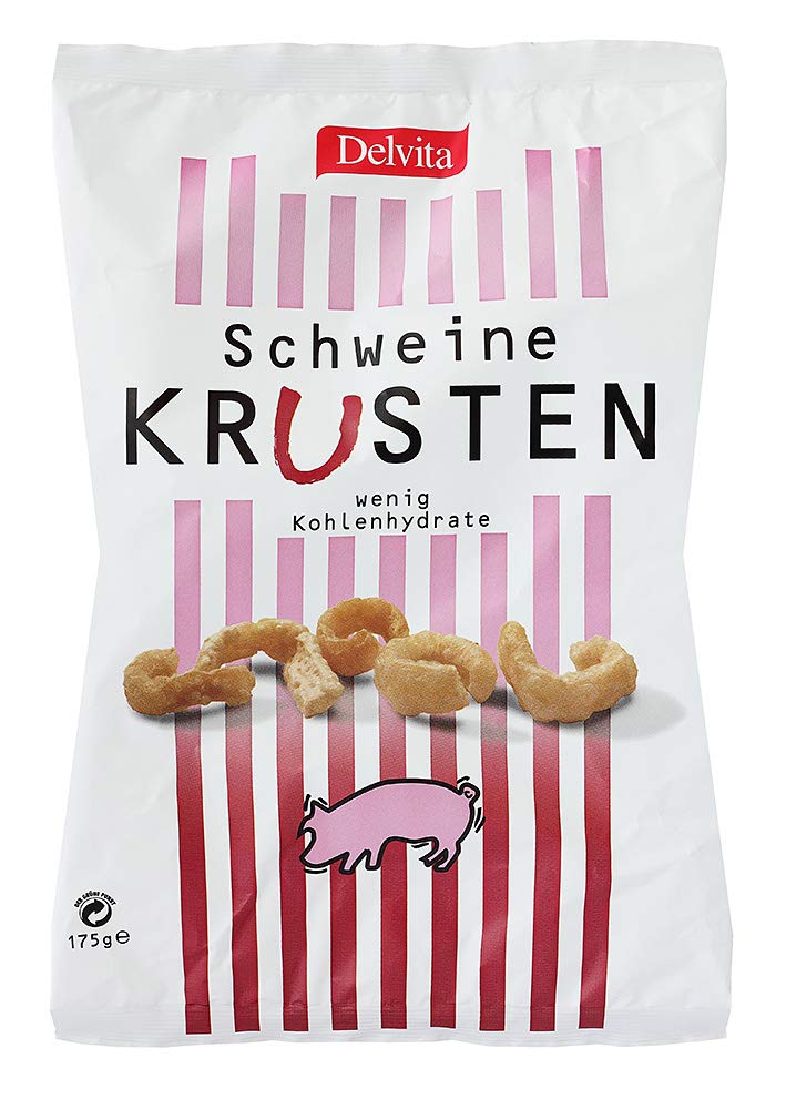 10er SET Delvita Schweinekrusten 175 g / Speckkrusten / Knabberei / low carb Snack