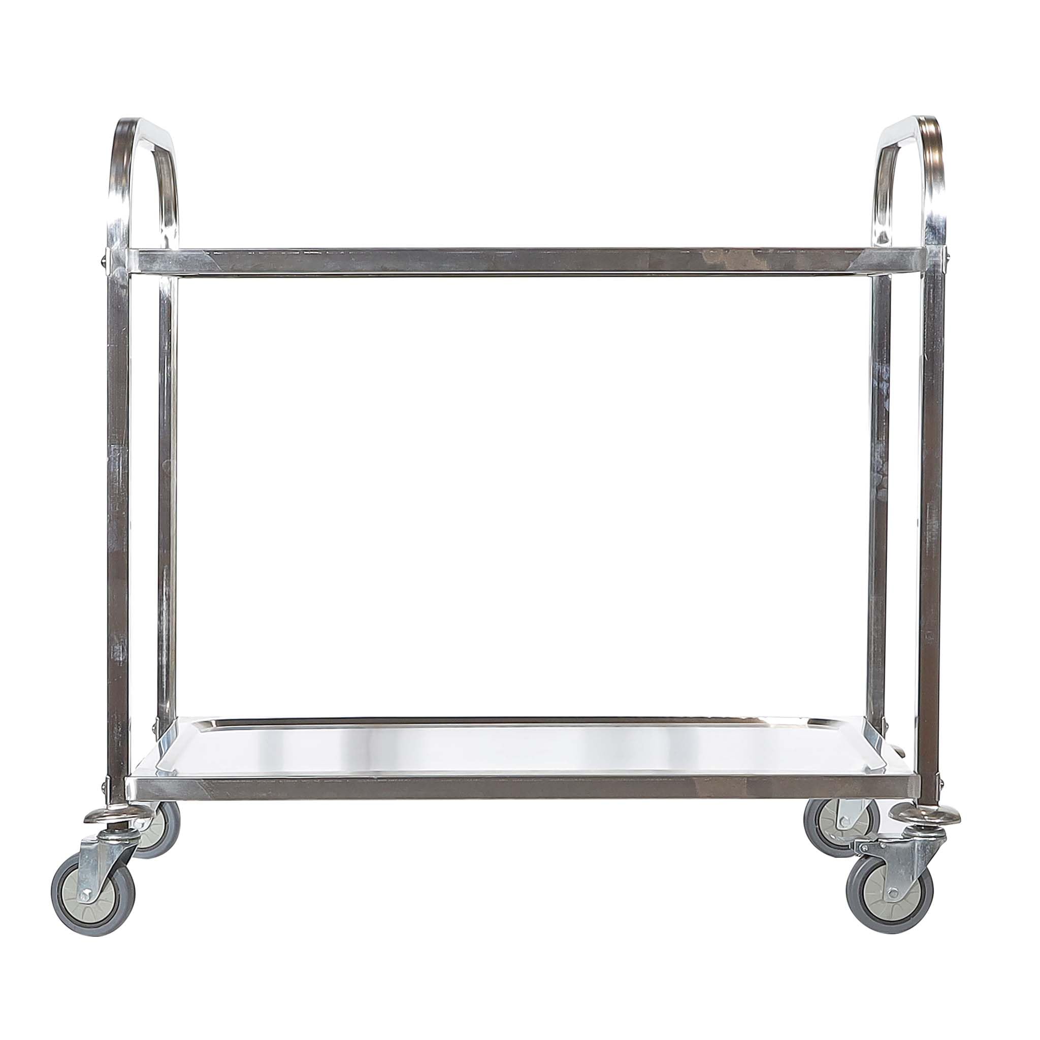 Wiltec Carrello portavivande in acciaio inox 2 ripiani freni max 150kg Carrello da cucina
