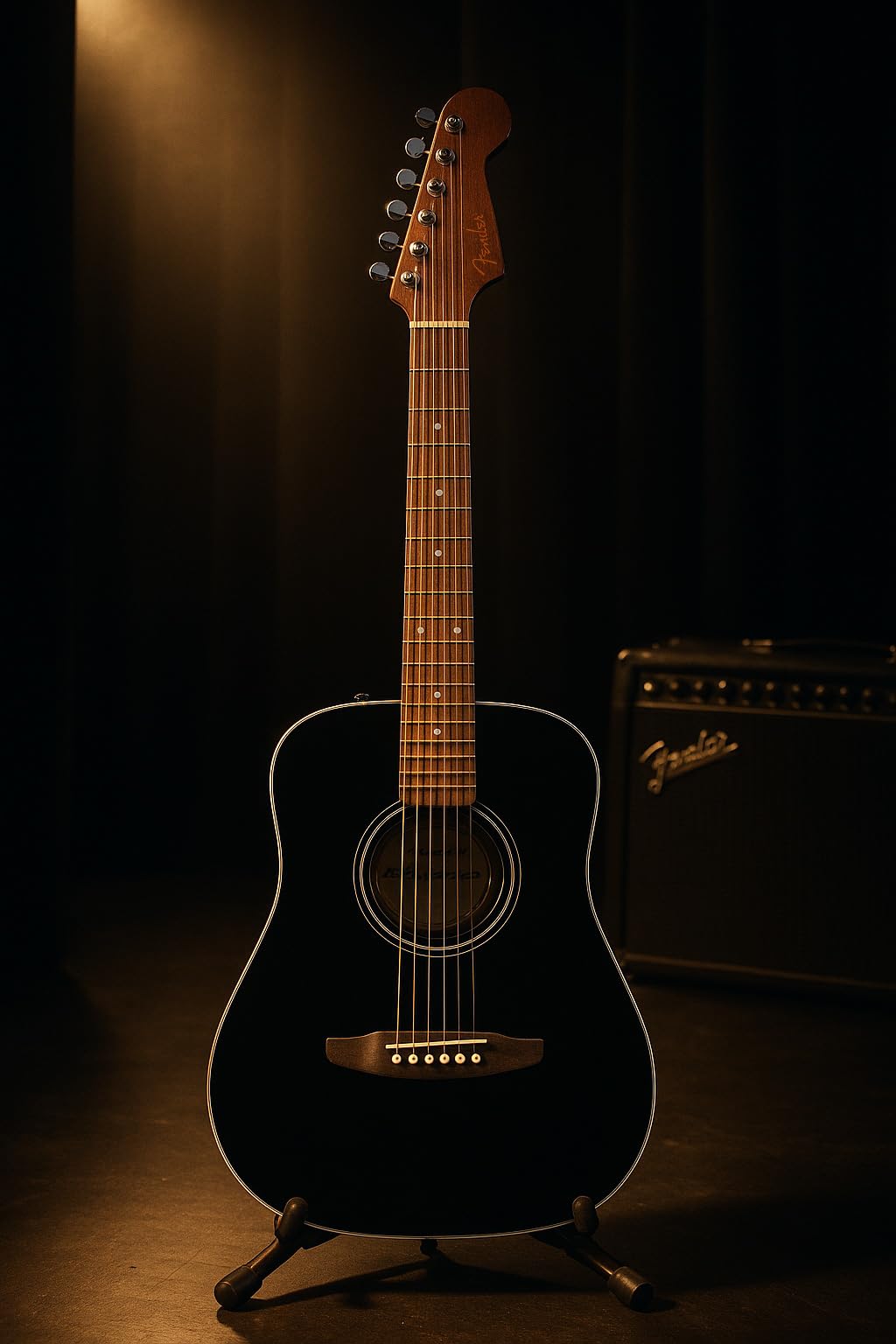 Fender California Standard Redondo™ Mini guitare acoustique avec sac, housse de protection, Noire