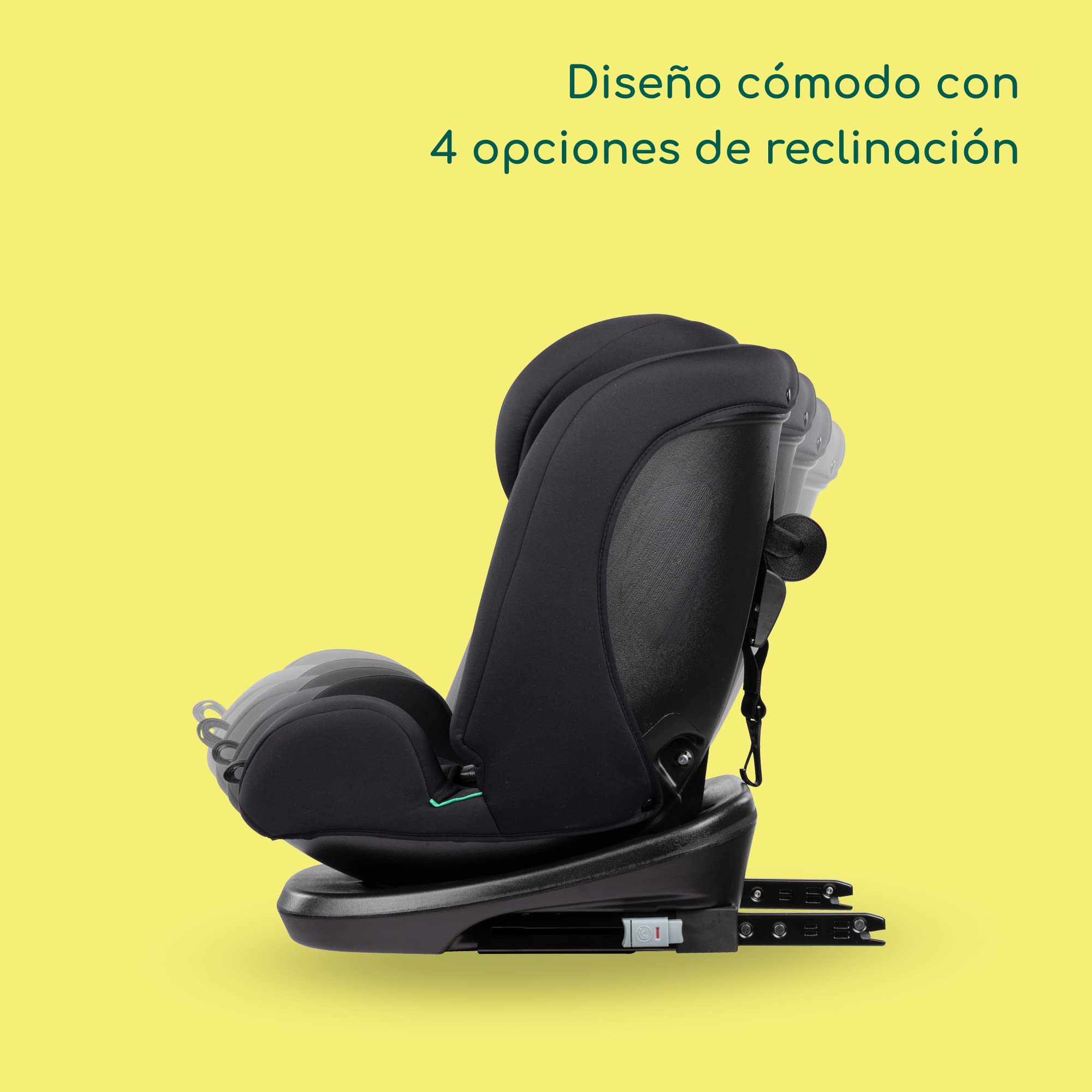 Bebeconfort Ever Fix i-Size, Silla de coche isofix grupo 123, Reclinable 4 posiciones, Protectores laterales, Para niños de 15 meses a 12 años, Black Mist