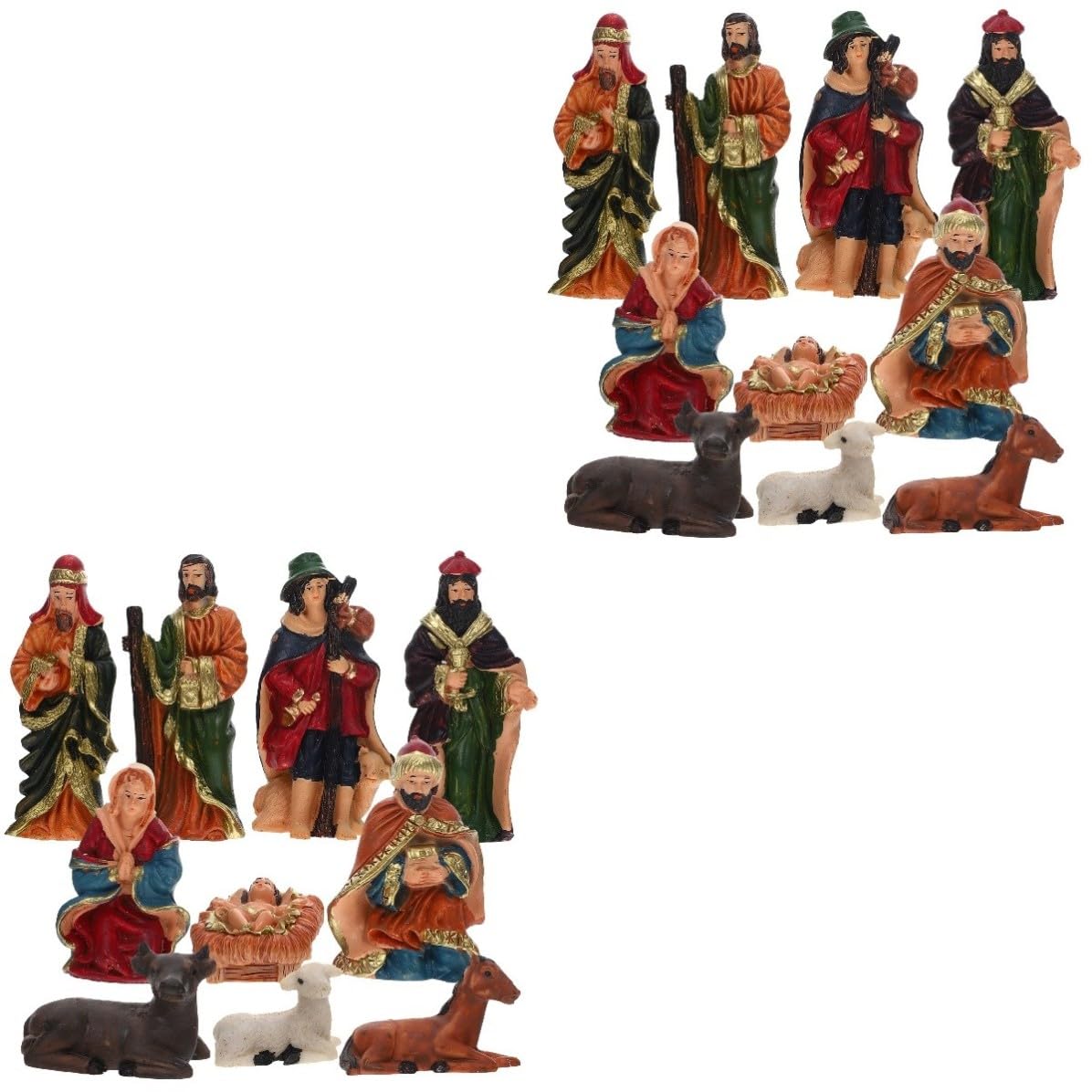 Toyvian 2 Sets Weihnachtskrippenset aus Kunstharz, Tischdeko für Büro