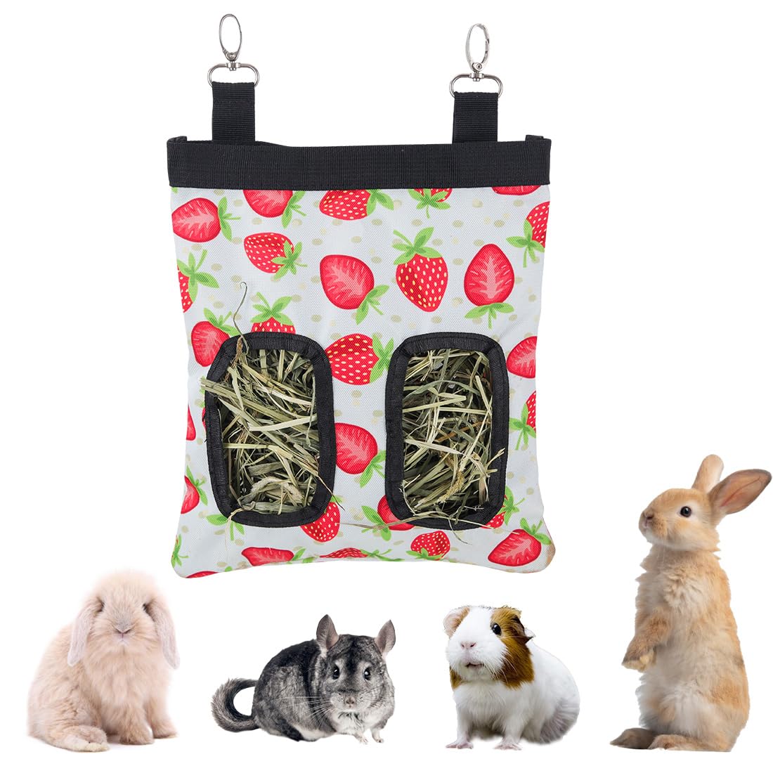 DZWLKJ Guinea Pig Hay Feeder, 600D Polyester, Rabbit Hay Feeder Bag, S -10"x 8"x 0.4", Guinea Pig, Chinchilla, Hamsters, Small Pets, 1 Pack, Lightweight