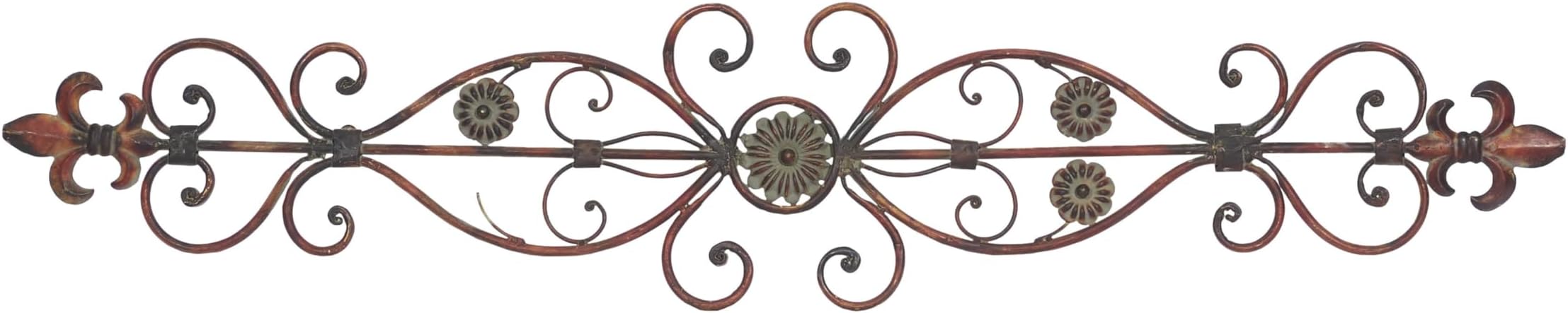 Deco 79 Metal Scroll Home Wall Decor Wall Sculpture, Wall Art 54" x 2" x 11", Brown