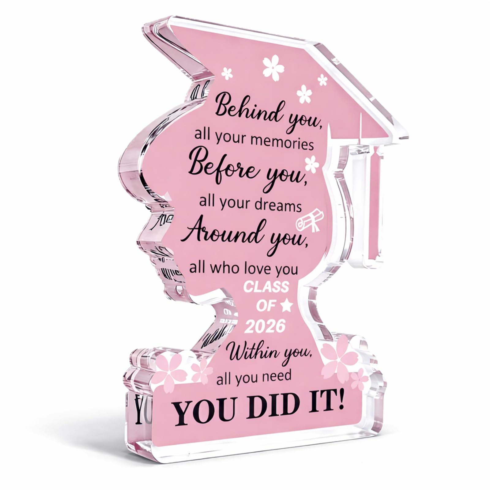Yunvisty Red Graduation Gifts Her For Unique Graduation Gifts For Friends Warm Encouragement Acrylic Plaque Class Of 2026 University Graduation Gift For Daughter