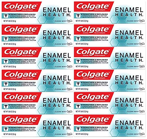 Colgate Enamel Health Strengthen & Replenish Toothpaste, Clean Mint, Travel Size 0.85 oz - Pack of 12
