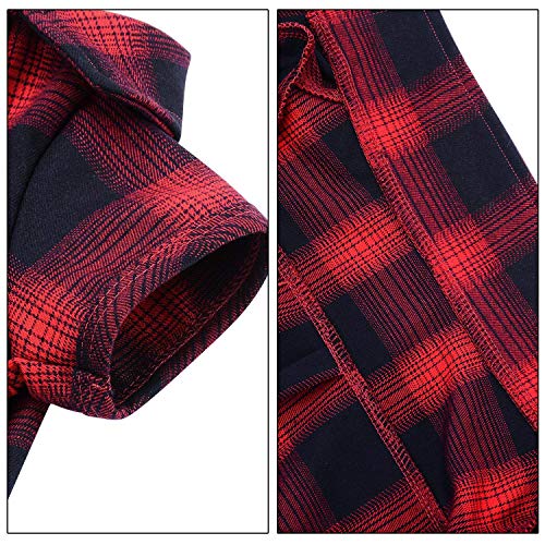 Koneseve Dog Shirt, Pet Plaid Clothes Shirt T-Shirt, Sweater Bottoming Shirt for Small Dog Cat Puppy Grid Adorable Wearing Stylish Cozy Halloween,Christmas Costumes (Red;L/Large)