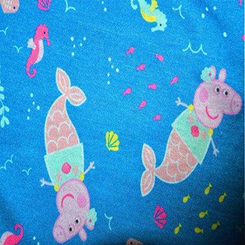 Komar Kids Peppa Pig Toddler Girls' Pajamas Mermaid Fun 2 Piece Sleepwear Set with Ruffled Cuffs on Sleeves2