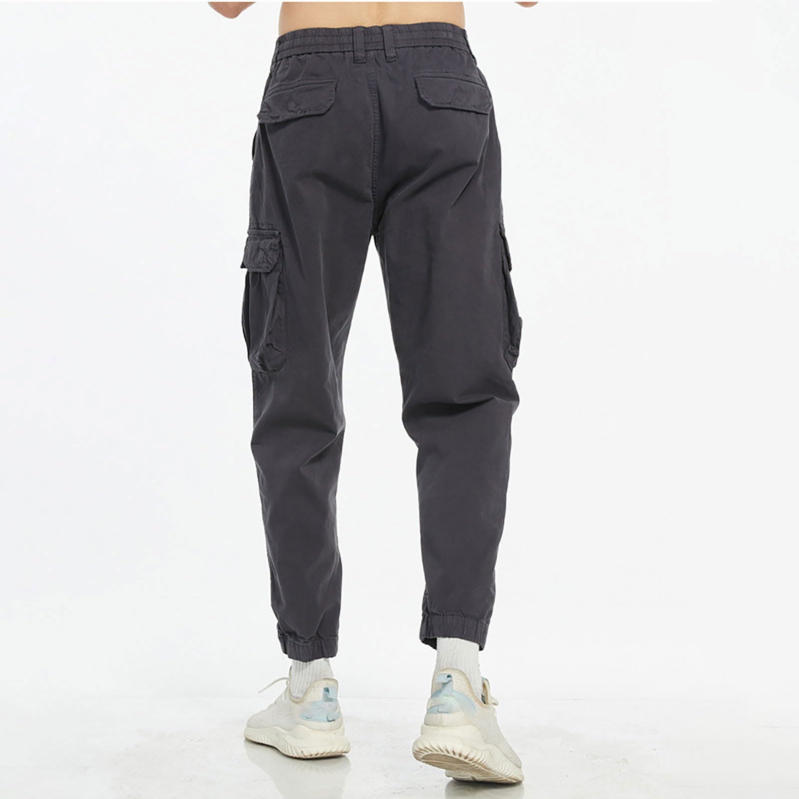Pantalones de trabajo tipo cargo para hombre, tácticos, con bolsillos, ropa de trabajo, pantalones chinos elásticos, ajuste regular, pantalones casuales para exteriores, pantalones deportivos de