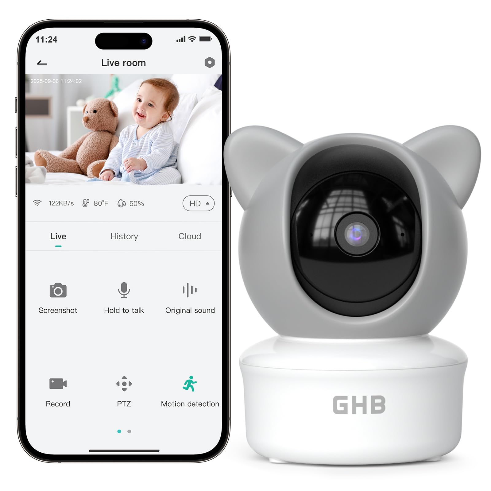 GHB Cámara Camara Vigilancia Bebe de Modelo de BABY6T