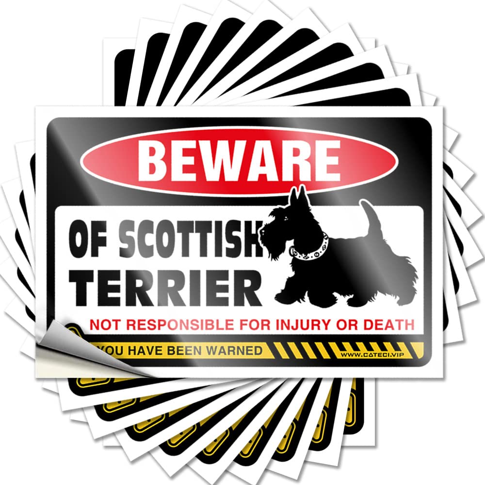 Fzfn Men's Colour Fall Tattoos Bottle | Beware Of Scottish Terrier Personalized Thankful Sticker Pack(8X12cm)