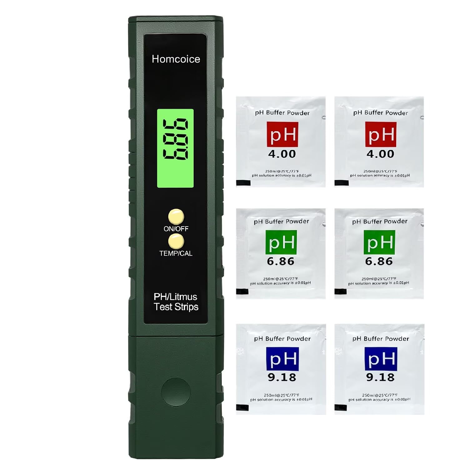 Misuratore pH con Simulazione Striscia e Misurazione Temperatura, Tester pH 0,01 con precisione automatica temperatura per piscine, acqua potabile, acquari, idroponica