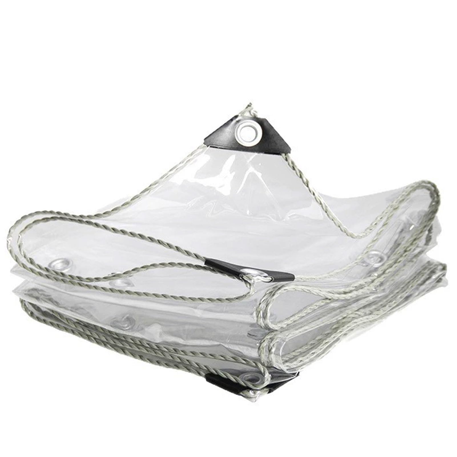 Transparent PVC Tarp with Reinforced Grommets, Clear Waterproof Cover for Greenhouse, Patio, Porch, Gazebo, Camping, Garden and Outdoor Storage (5x8m)