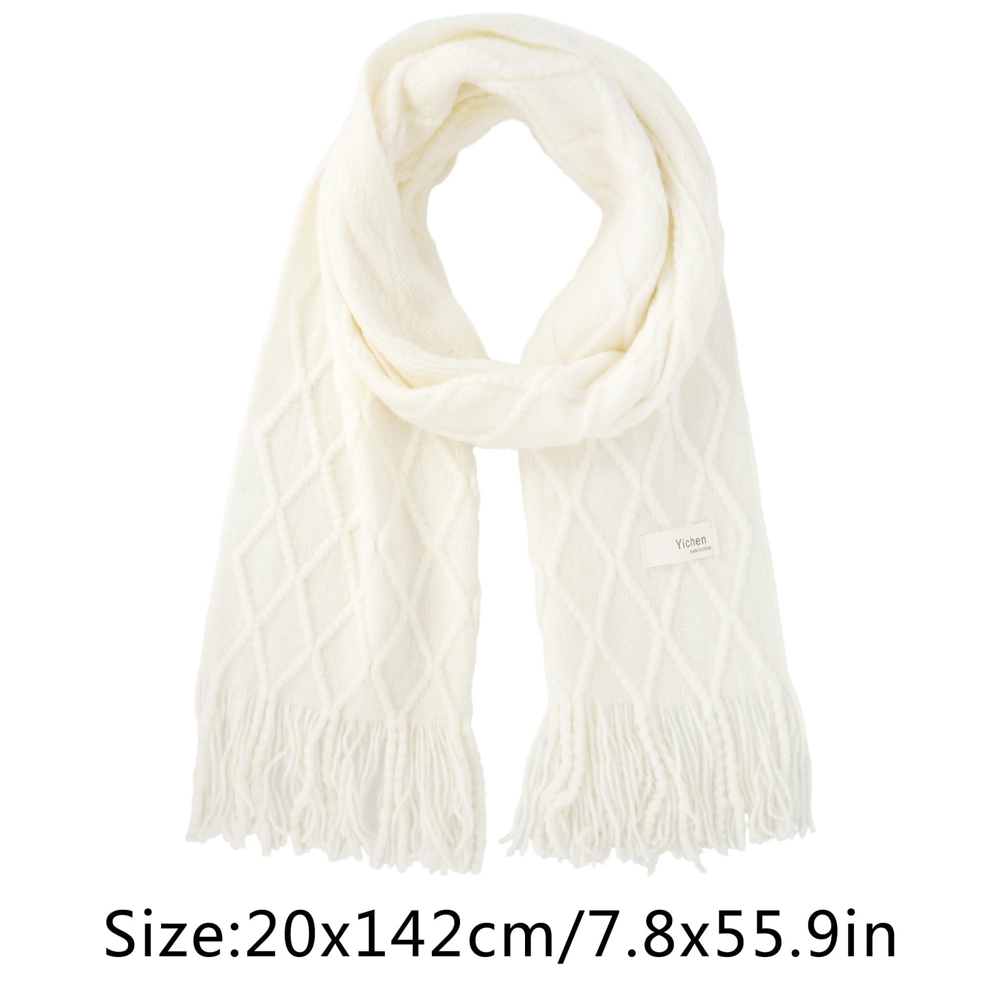 Écharpe d'hiver tricotée pour enfants 7,2 % laine arc-en-ciel garçons filles 120 x 13 cm