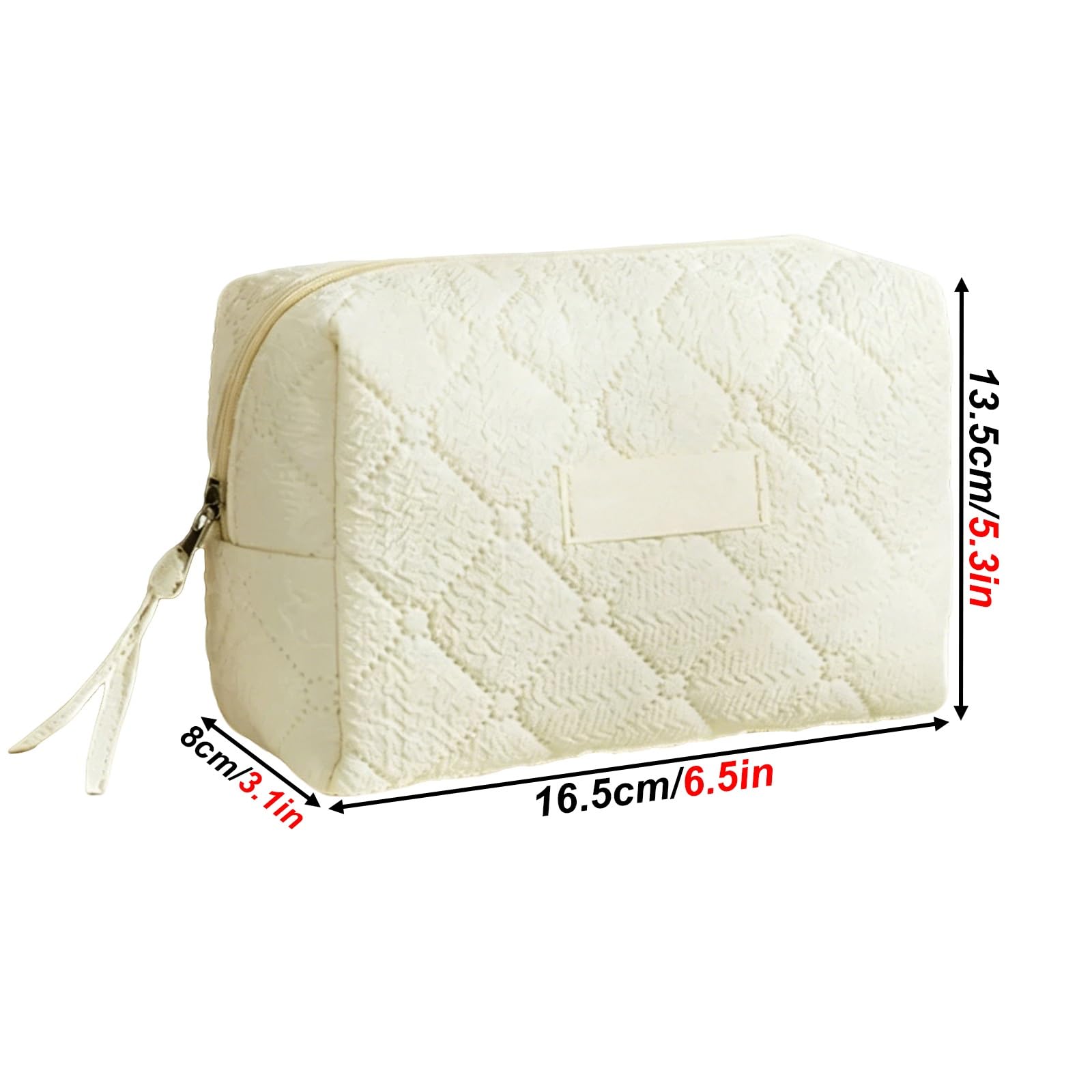Grande Trousse Trucco a Larga Apertura, Organizer per Toiletries, Cosmetici, Facile da Pulire, Tessuto Morbido e Soffice, per la Cura Della Pelle e Gli Articoli Essenziali(White)