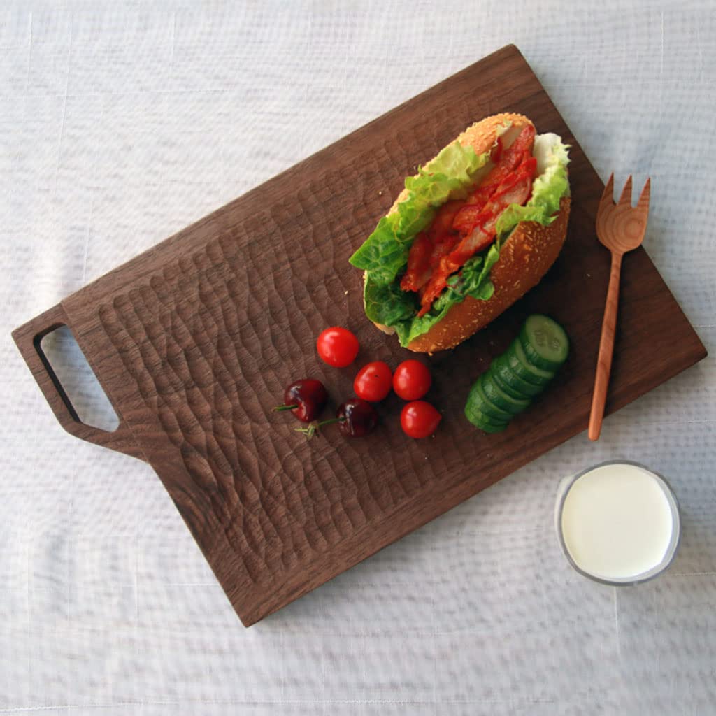 Planche À Découper Double Face pour Cuisine Grande Planche À Découper en Bois avec Poignées pour Pizza Pain Planche À Découper Plateau Fournitures De Cuisine,