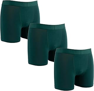 Men's Tencel Modal Boxers Trunks - Super Soft Stretch Breathable Quick Dry Underwear 3 Pack