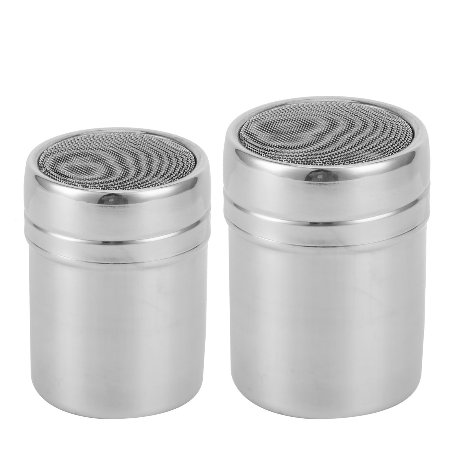 Coctelera de Polvo Malla Fina 4 Piezas Acero Inoxidable para Casa | For cocina, hornear, cocinar en polvo, draga, agitador de azúcar en polvo(L)