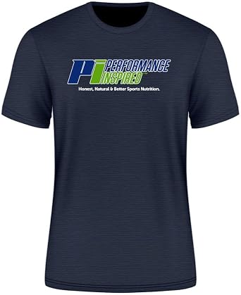 PERFORMANCE INSPIRED Nutrition Unisex Inspired to Be Better Tee Soft Cotton-Blend Crew Neck T-Shirt Heathered Navy 4XL