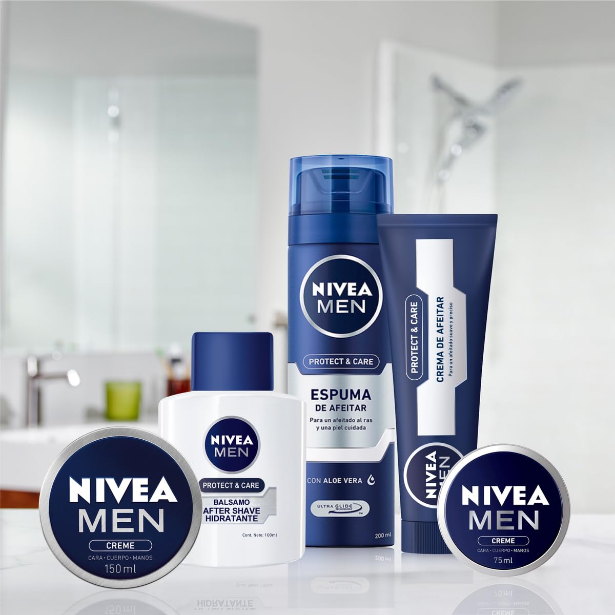 NIVEA MEN Chroni & Care After Shave Nawilżający balsam w opakowaniu 6 x 100 ml) z aloesem i prowitaminą B5 do pielęgnacji skóry po goleniu