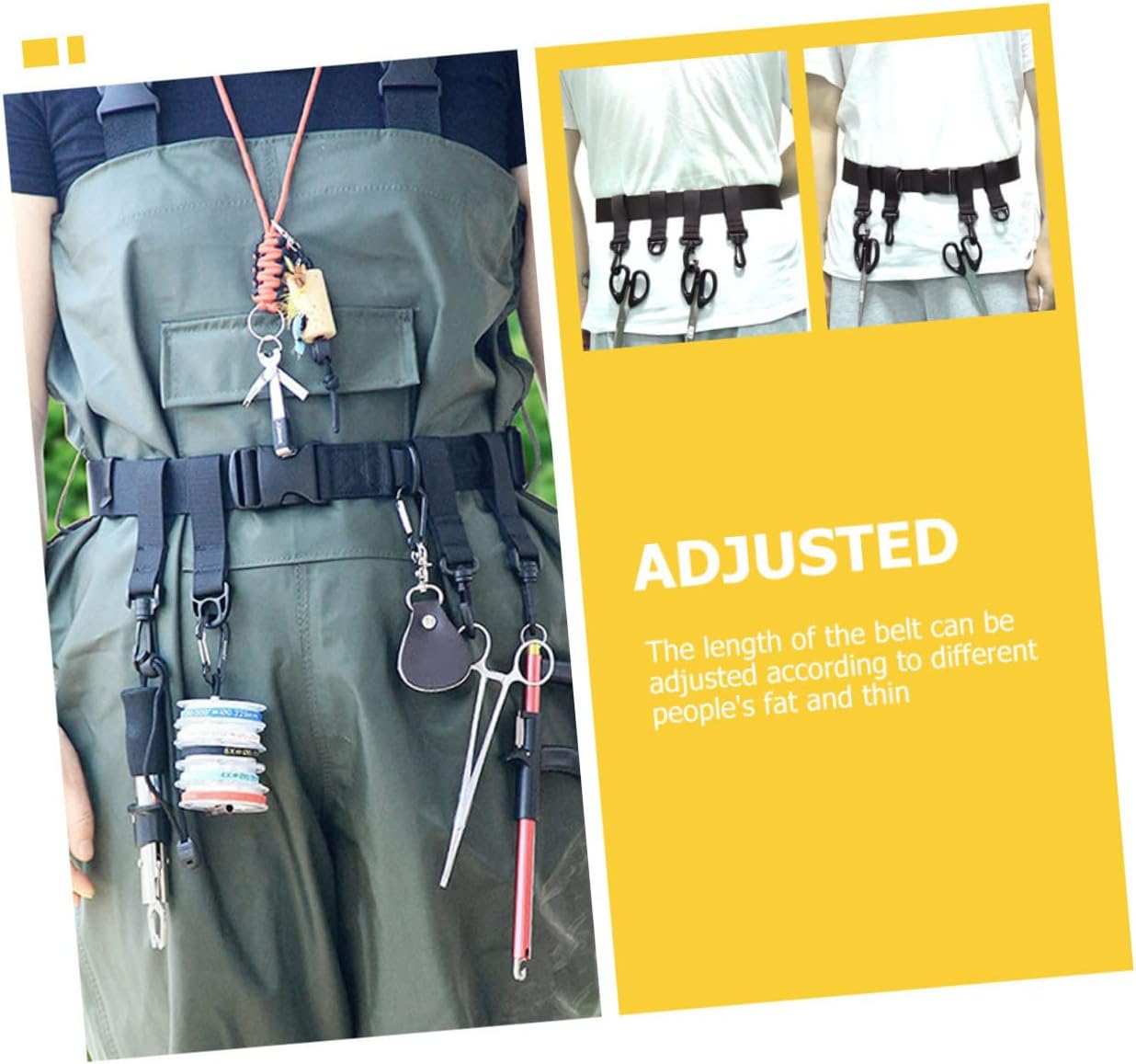 Toyvian Fishing Wading Belt Adjustable Straps Waterproof Nylon Material Multi-Functional Fishing Hook Holder for Anglers for Kayaking and Surfing