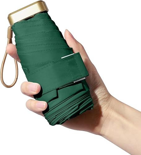 Miniatura 5 de TIME LOVER Sombrillas de viaje para sol y lluvia con 99% de protección UV para niñas y mujeres, paraguas mini cápsula UPF 50+, paraguas ligero y