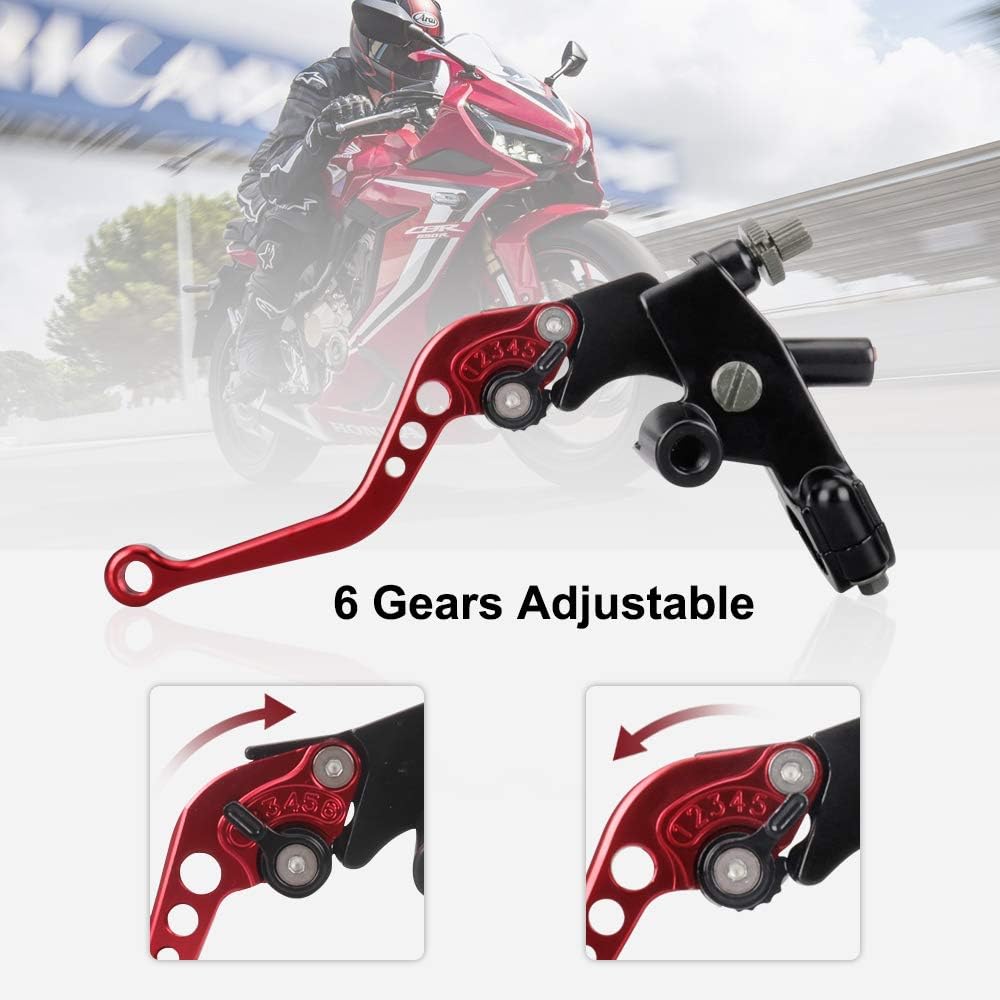 LKV Motorcycle Clutch Brake Levers Set - Universal 7/8" 22mm Handlebar Brake Master Cylinder Clutch Lever Left & Right Set for Honda Yamaha Kawasaki Suzuki