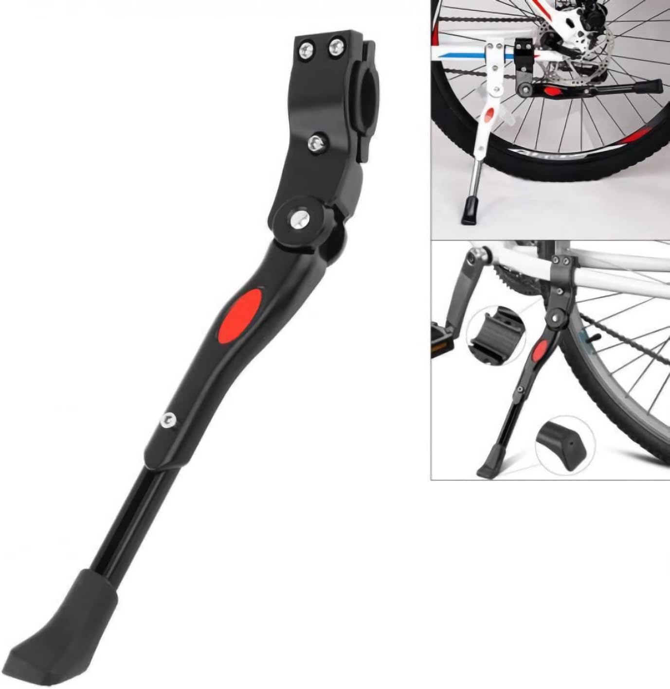 MAKINGTEC Bike Kickstand, Side Rear Bracket Adjustable Aluminium Alloy Kick Stand Adult Bicycle Universal for 24-29 Inches Mountain Bike, Road Bike