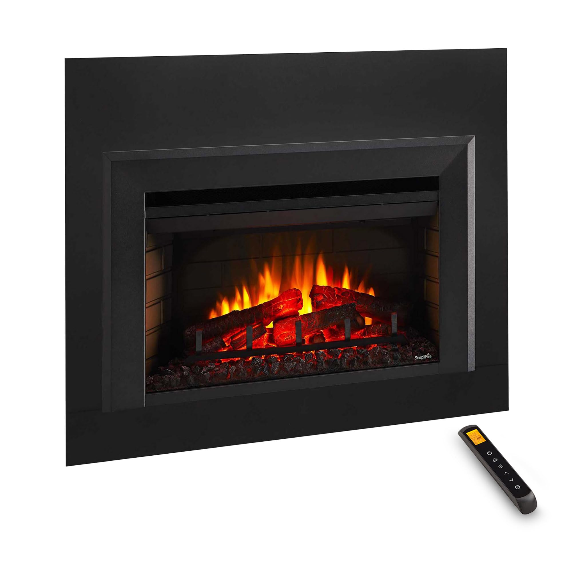 SimpliFire 25-Inch Electric Fireplace Insert, Large Black Surround, 37