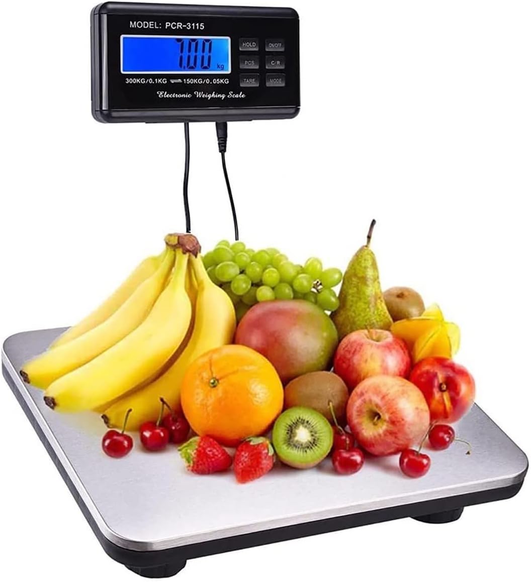 TiStm 150kg/300kg Postal Scale 0.1 Kg High Accuracy Digital Shipping Scale with LCD Display and Hold/Tare Function for Luggage Post Office Scales