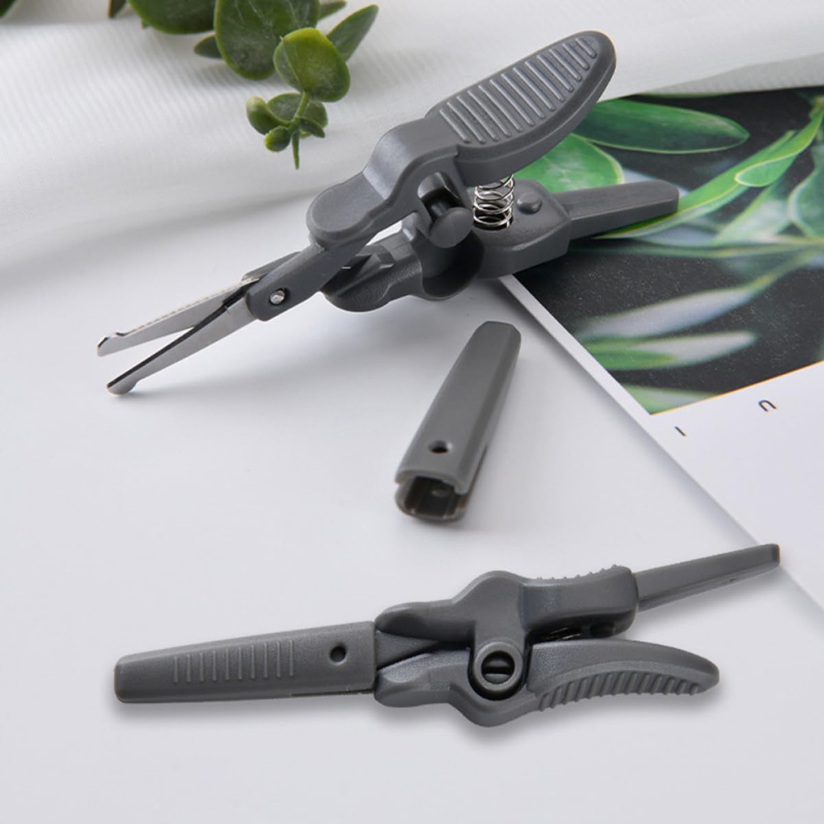 MAGICLULU 4pcs Stainless Steel Nose Hair Scissors and Small Eyebrow Grooming Scissors Set for Men Precision Facial Hair Trimmer Kit with Plastic Handles Suitable for Personal Care
