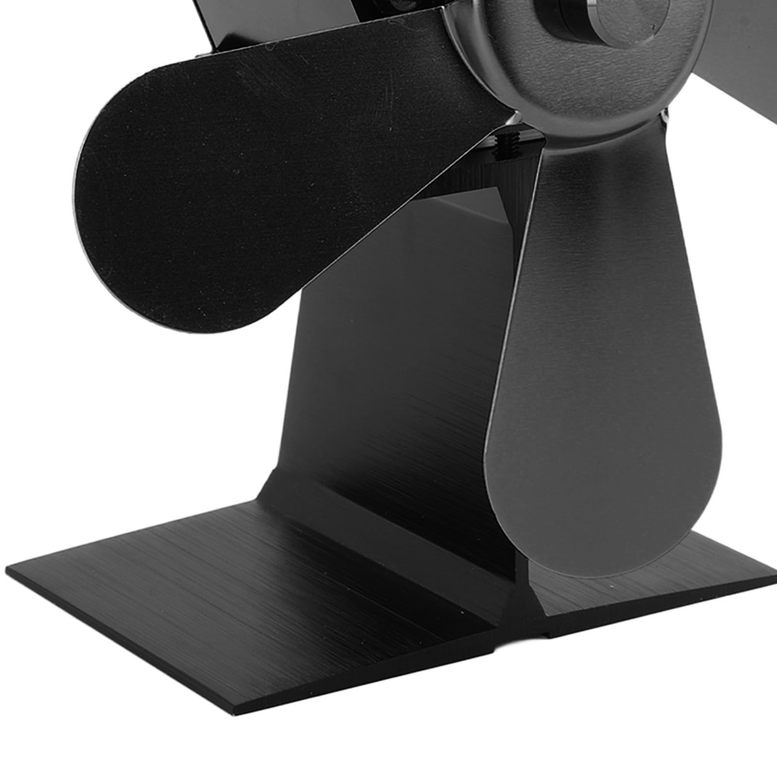Ventilatore per stufa a legna a 5 pale, alimentato a calore, per caminetto, ideale per stufe a legna e a pellet. Funzionamento silenzioso, risparmio energetico. Lega di allu (Nera)