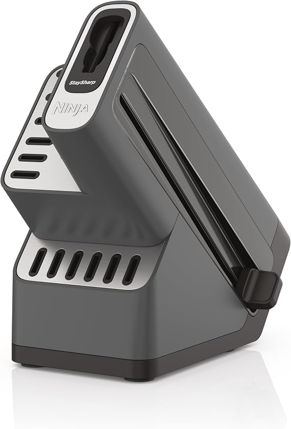 Ninja Foodi StaySharp Knife Block with Integrated Sharpener K32014EUUK 14 Piece Deluxe Knife Set Charcoal K32014EUUK