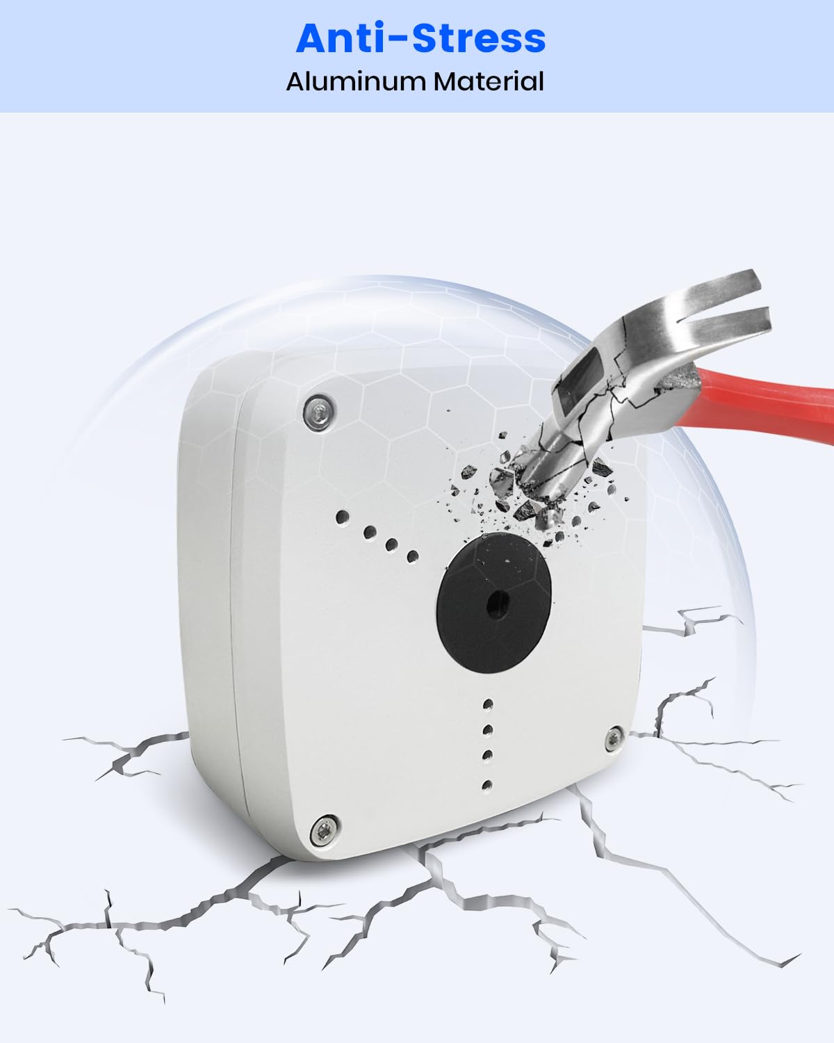 WE-PFA122 Boîte de jonction en aluminium pour caméras IP Dah Bullet, support de montage étanche avec dissimulation de câble, blanc (lot de 1)