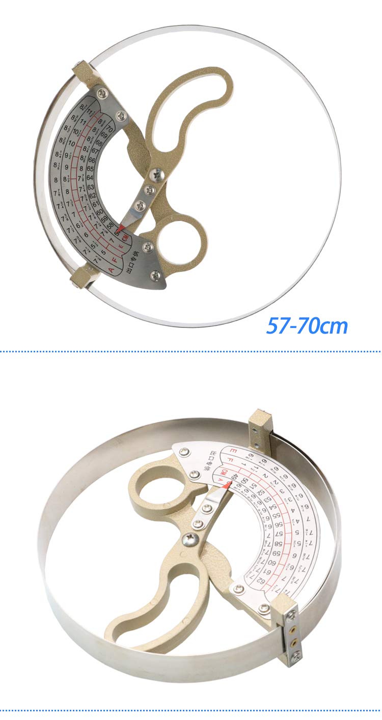 CGOLDENWALL Testeur de diamètre intérieur du capuchon - Outil de mesure professionnel - 42-52 cm/49-62 cm/55-68 cm/57-70 cm (57-70 cm)
