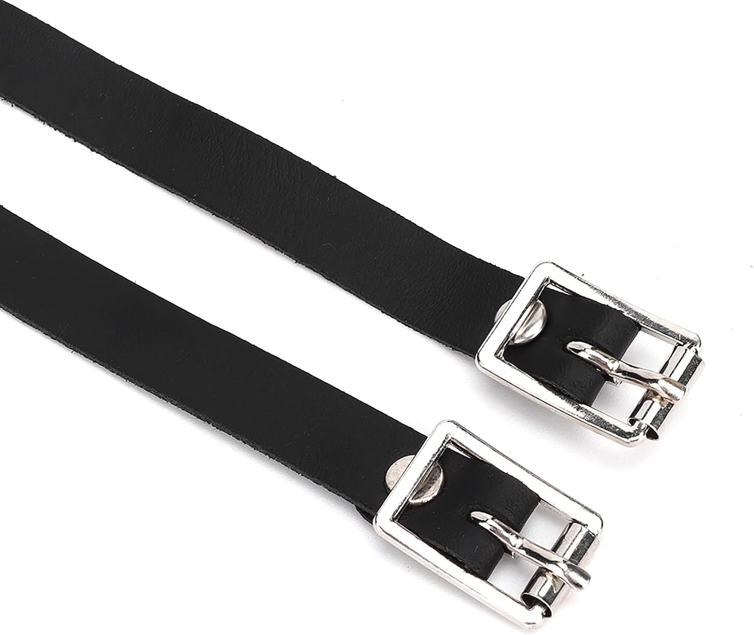 Horoper 1 Pair Lengthen for Spur Straps Adults Leather Spur Straps Leathers with Stainless Steel Buckle for Horse Riding Control and Equestrian Needs 50cm Black