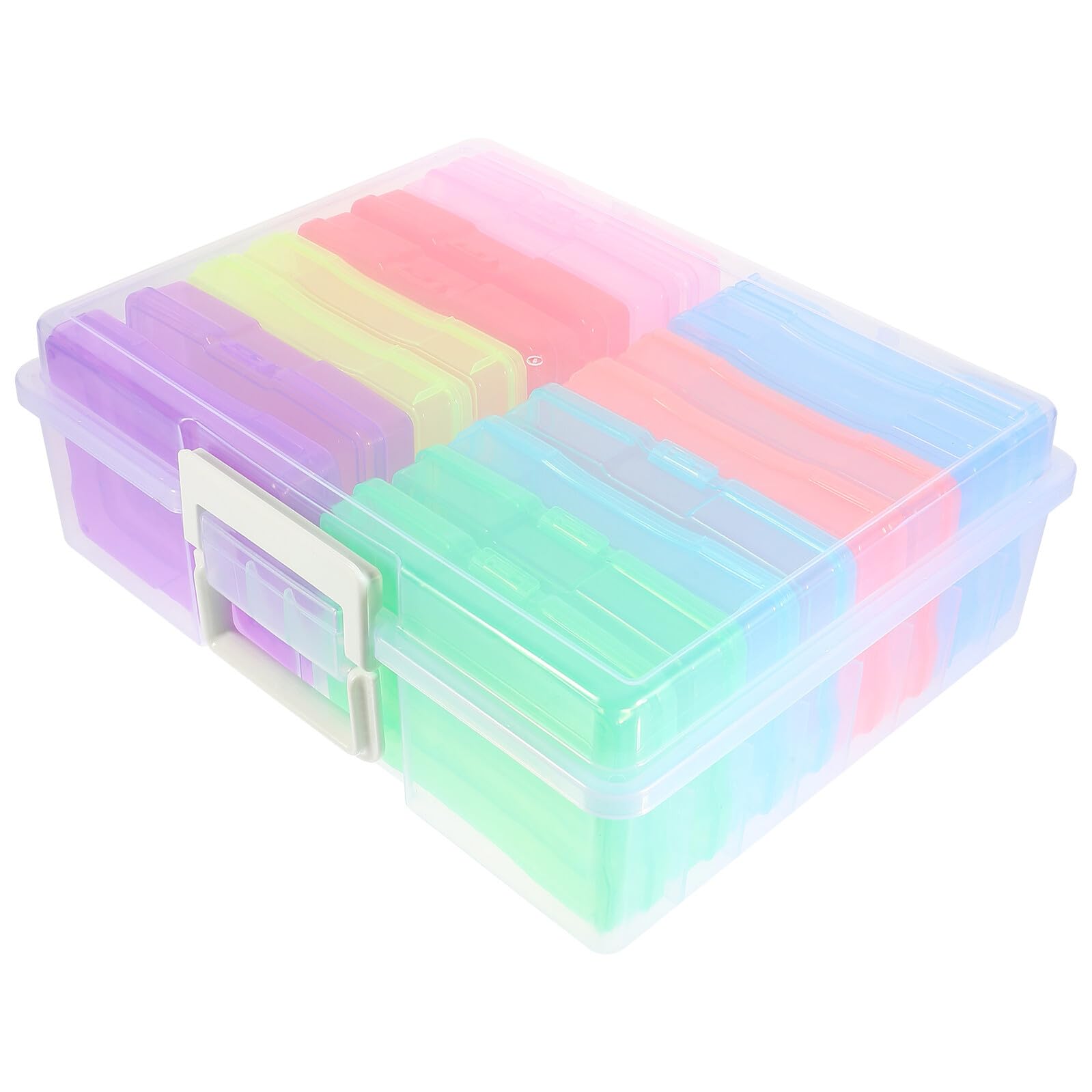 Scatola Porta Foto in Plastica con Coperchio Ermetico Organizer Multiscomparto per Piccoli Oggetti Adatta Gioielli Componenti Elettronici e Accessori Artigianali Portatile e