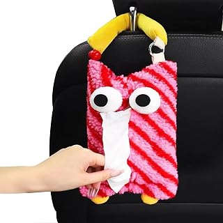 Dispensador de lenços para carro - Suporte de tecido para apoio de braço de carro | Distribuidor de tecido para encosto de cabeça pendurável, bonito e engraçado para decoração de carro de Demaxiyad