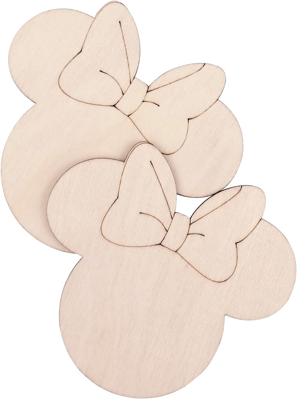 30 Pack 4 Inch Wood Mouse Head Cutouts Unfinished Wood Mouse Head Crafts Wooden Mouse Head Hanging Ornaments DIY Mouse Head Craft Gift Tags for Home Party Decoration