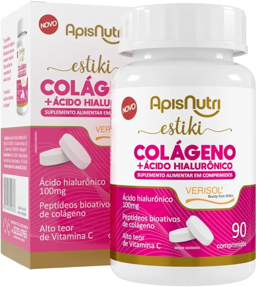 Estiki Colágeno + Ácido Hialurônico (90 comp)